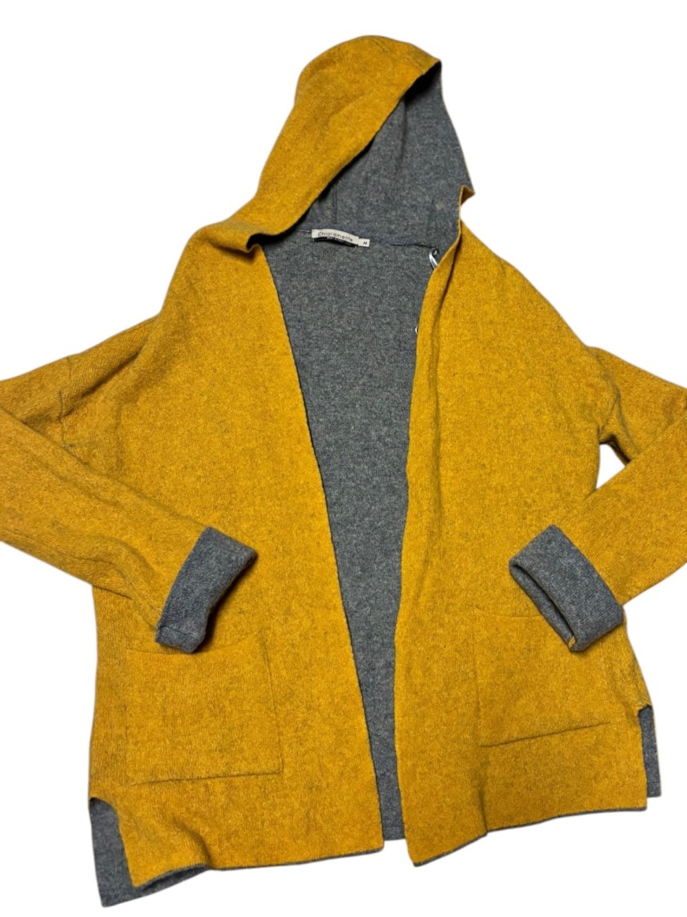 Chiaramente Wool Blend hooded Jacket with pockets Size Medium